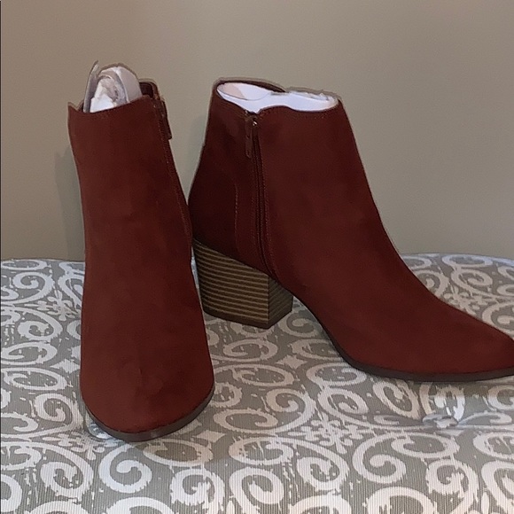Apt. 9 Shoes - Apt 9 Rust.Colored Stacked Heel Booties